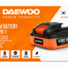 Hidrolimpiadora Inalámbrica Daewoo DALPW18-1 20V – Kit Completo con Batería, Cargador y Accesorios