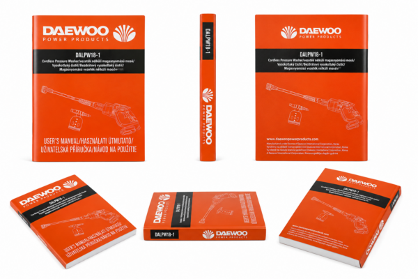 Hidrolimpiadora Inalámbrica Daewoo DALPW18-1 20V – Kit Completo con Batería, Cargador y Accesorios