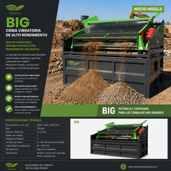 Criba Tromel Tartessos GRAN BIG – Potencia y productividad para los trabajos más exigentes