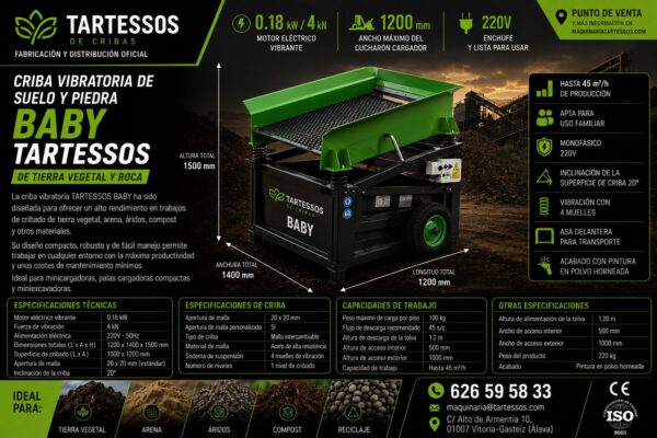 Criba Tartessos BABY – Compacta, versátil y sorprendentemente productiva