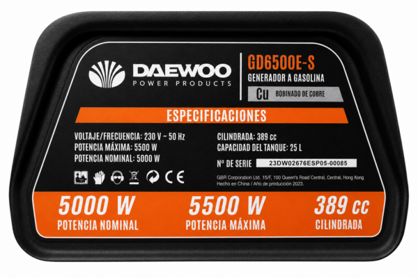 file_00000000361c72439e748bd05d37b6fa Generador de Gasolina Daewoo GD6500E-S 5500 W | Bobinado 100 % Cobre