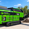 Cribadora industrial Tartessos T50 verde Tromel móvil sobre orugas Tartessos T50